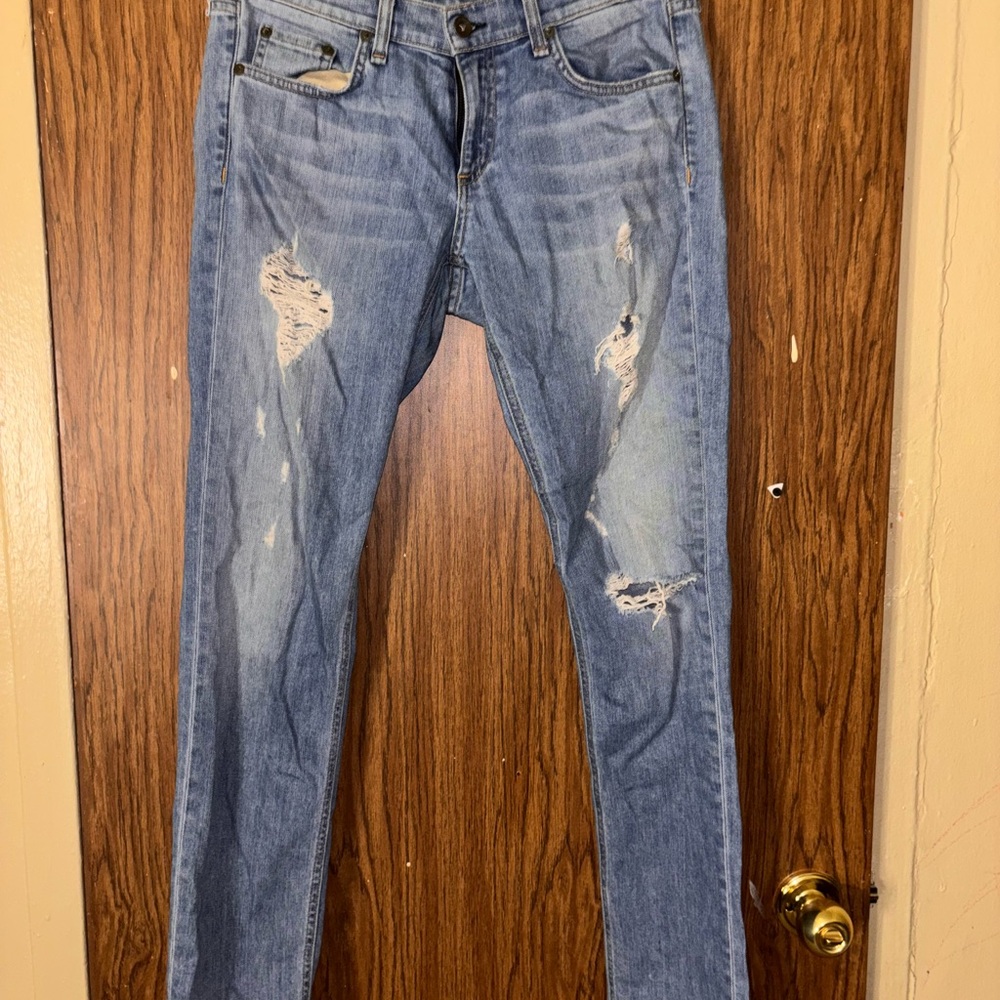 Women's Blue Distressed Jeans